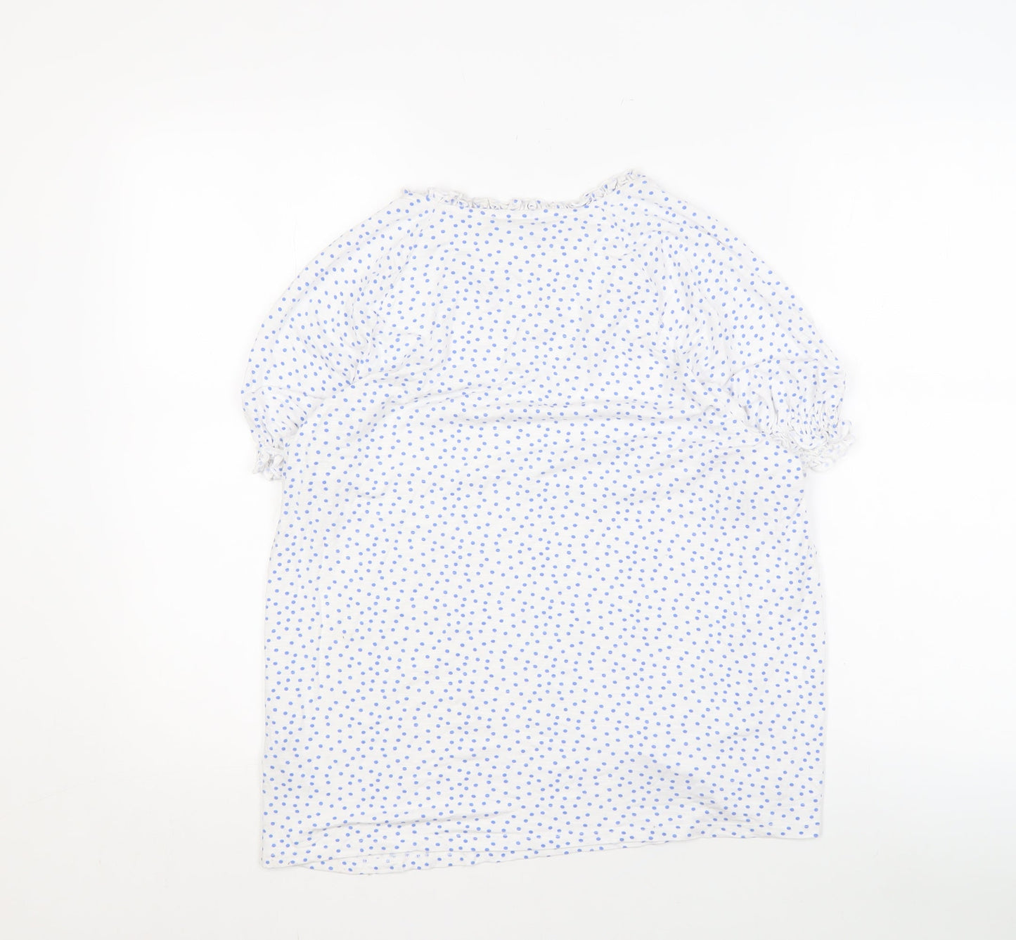 Marks and Spencer Women's White Polka Dot Blouse, Size 14