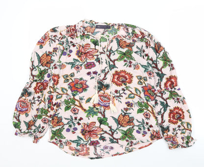 Marks & Spencer Women's Ivory Floral Blouse, Size 8