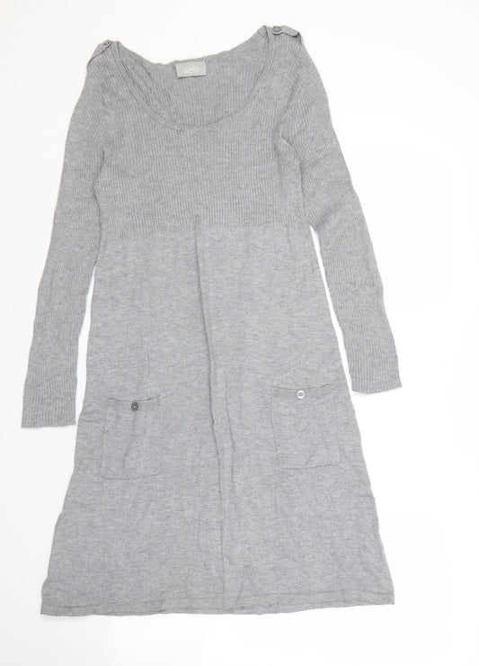 Wallis Grey Women's Cardigan M Regular Long Sleeve