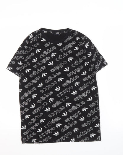Additional front view of Adidas boys’ black graphic print t-shirt s