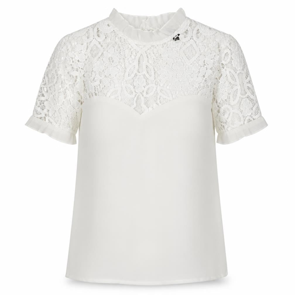Lipsy London Women's White Lace Blouse, Size 6, Elegant Spring