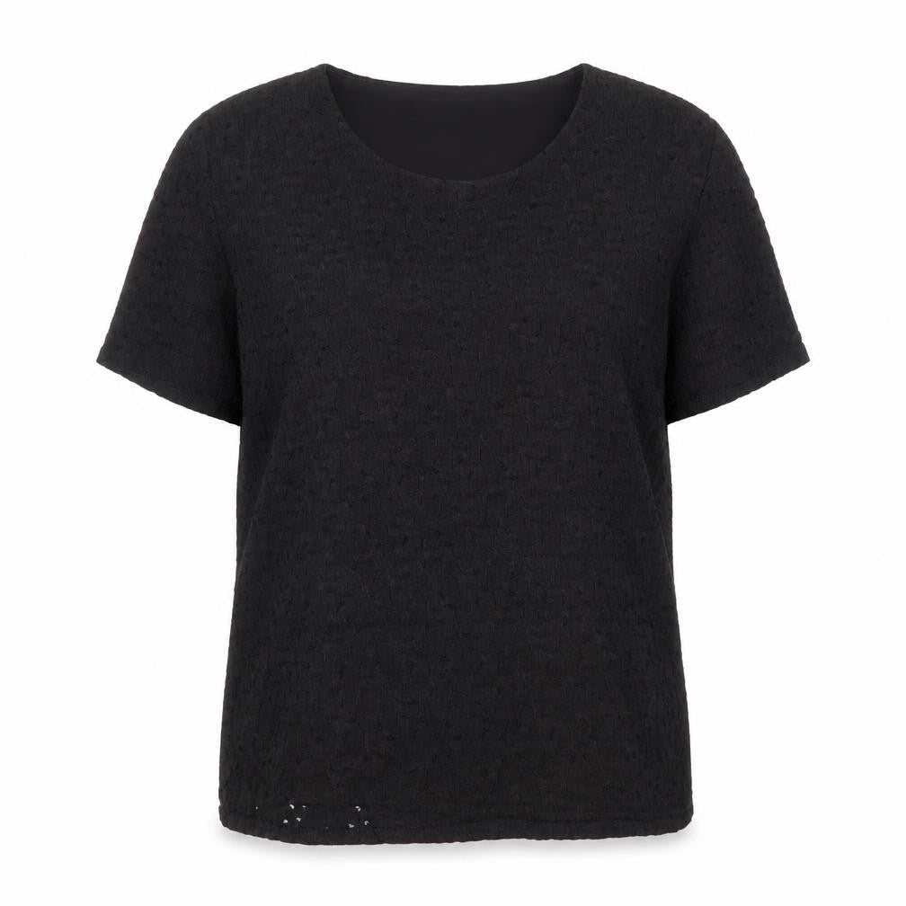 Bassini Women's Black Short Sleeve Top, Size 14