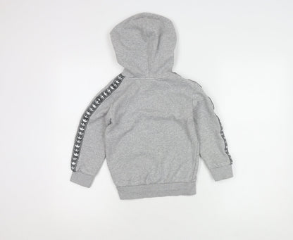 Back view of Adidas boys’ grey hoodie, 5-6 years, casual pullover