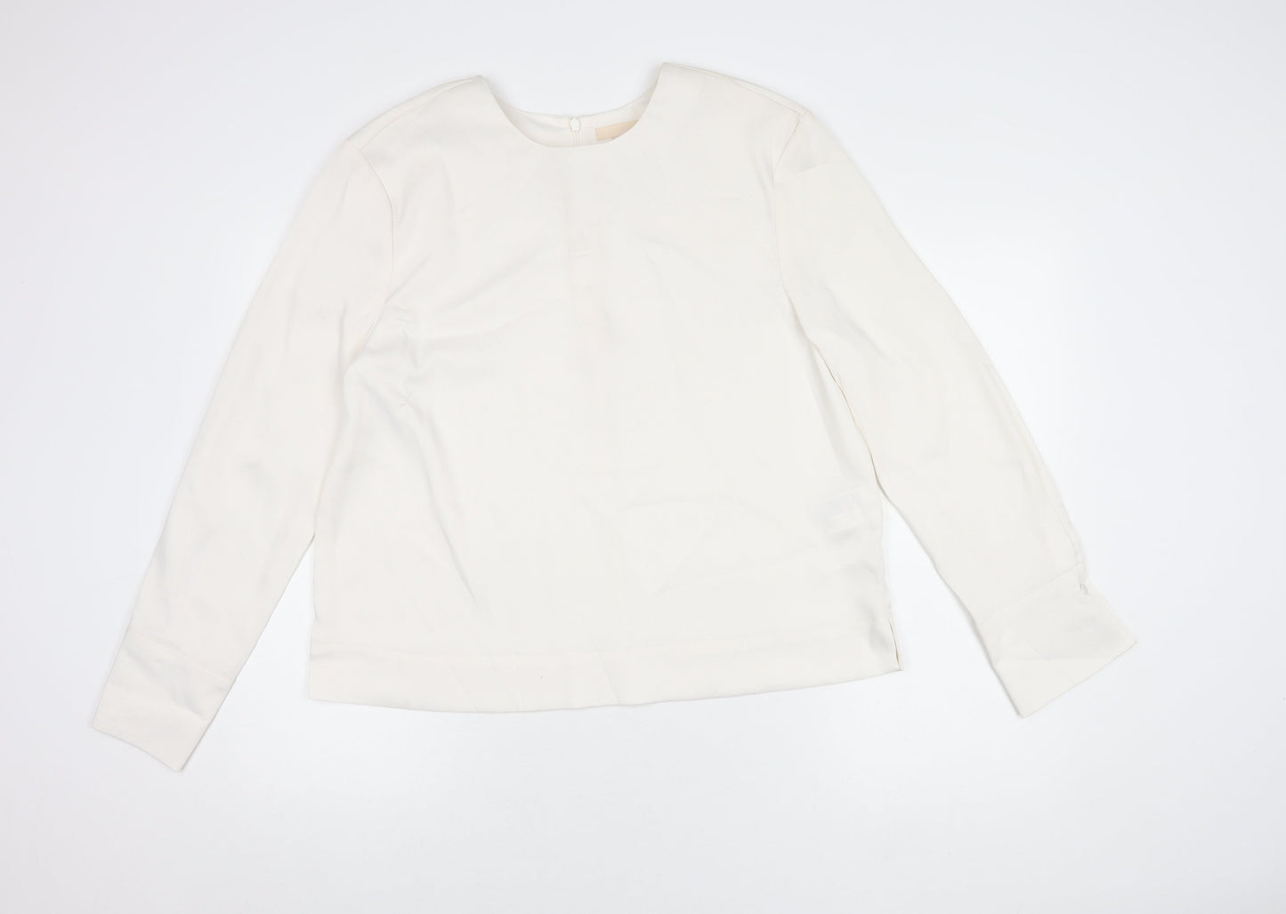 H&M Women's White Long Sleeve Blouse, Size 12