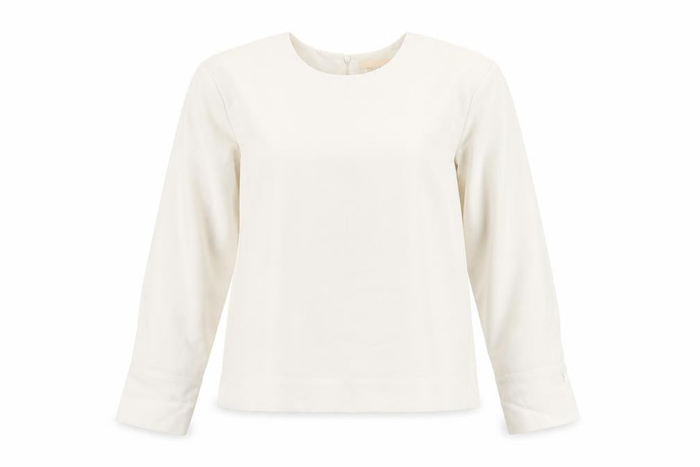 H&M Women's White Long Sleeve Blouse, Size 12