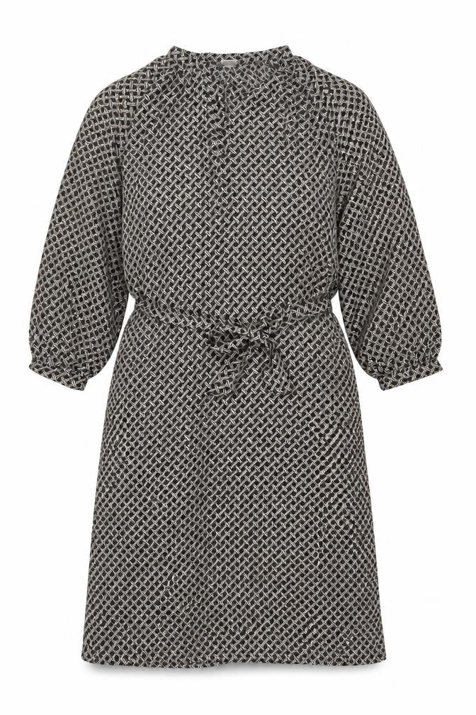 H&M Women's Black Geometric Dress - Size 8
