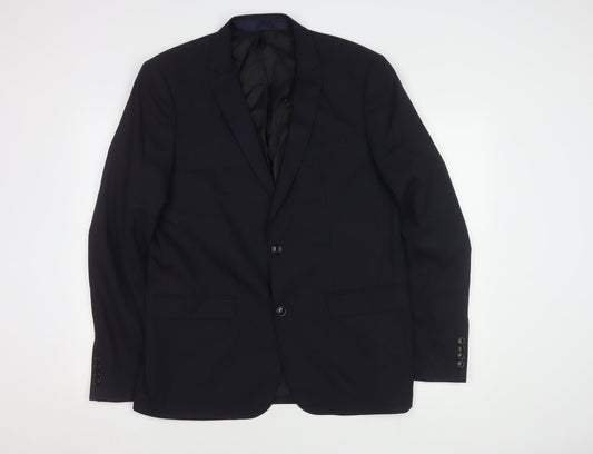 Zara Men's Blue Suit Jacket 44 Regular Fit Formal