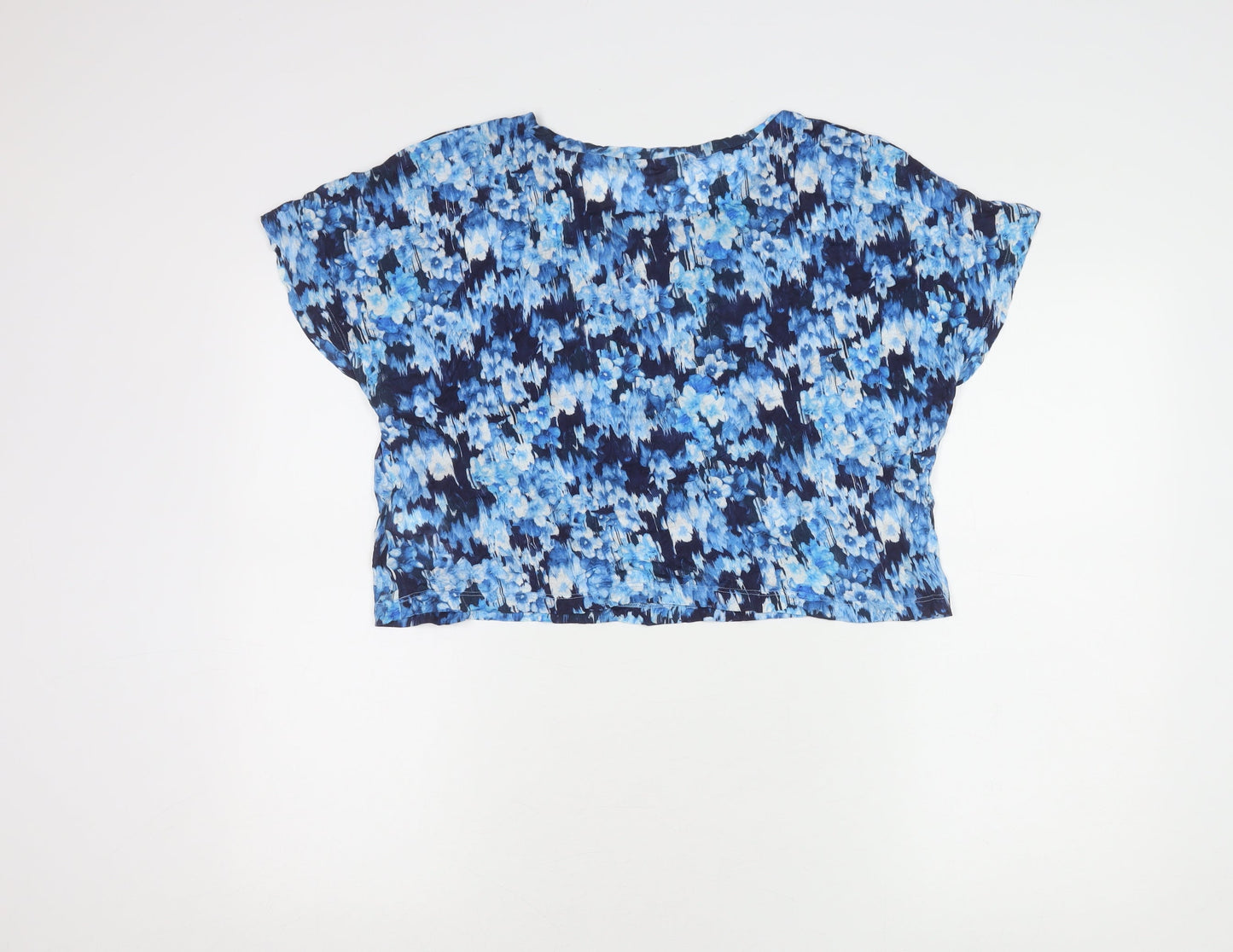Bik Bok Women’s Blue Floral Cropped Viscose Top