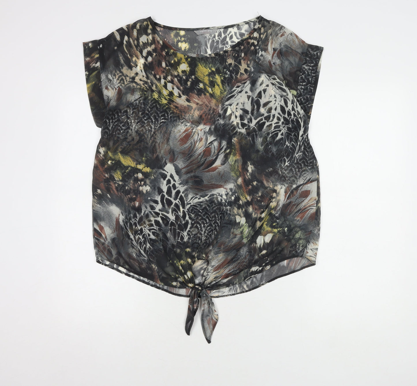 BHS Women's Black Floral Blouse, Size 12, Lightweight, Spring