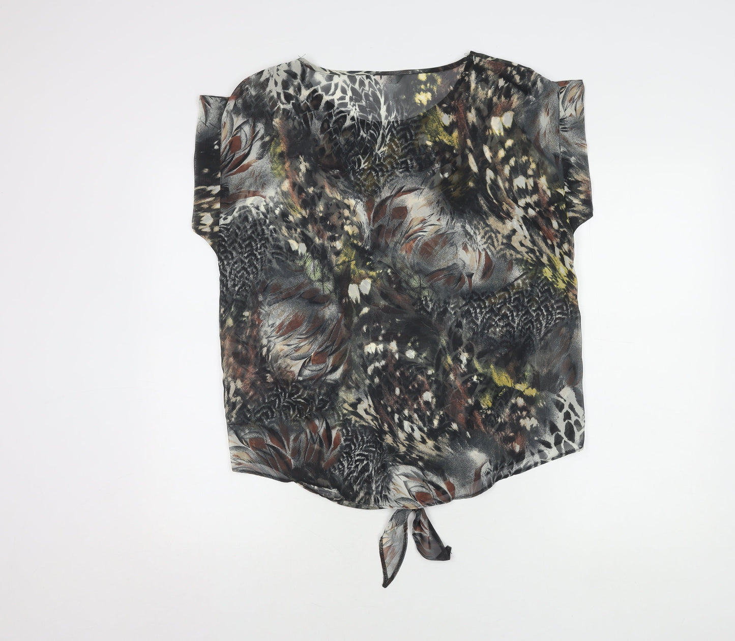 BHS Women's Black Floral Blouse, Size 12, Lightweight, Spring
