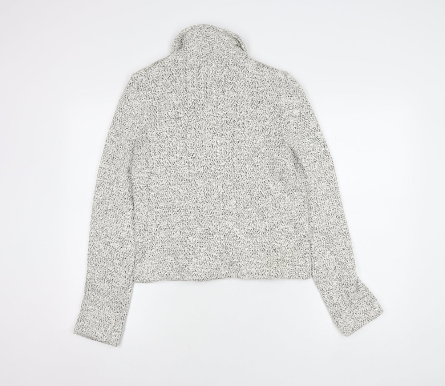 Miss Selfridge Women's Grey Cropped Motorcycle Jacket