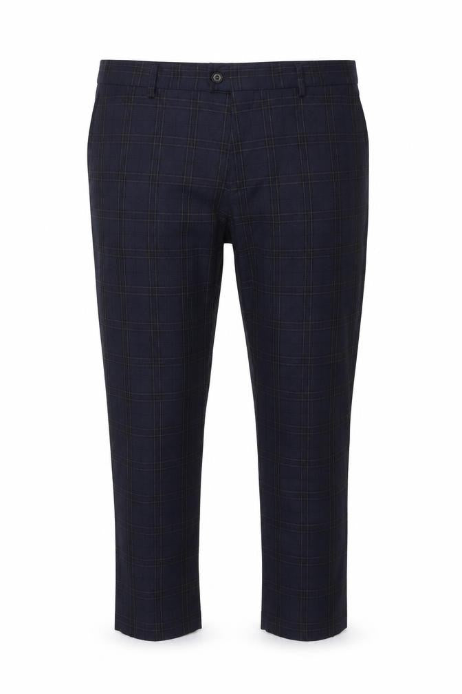 NEXT Men's Blue Check Trousers - Size M