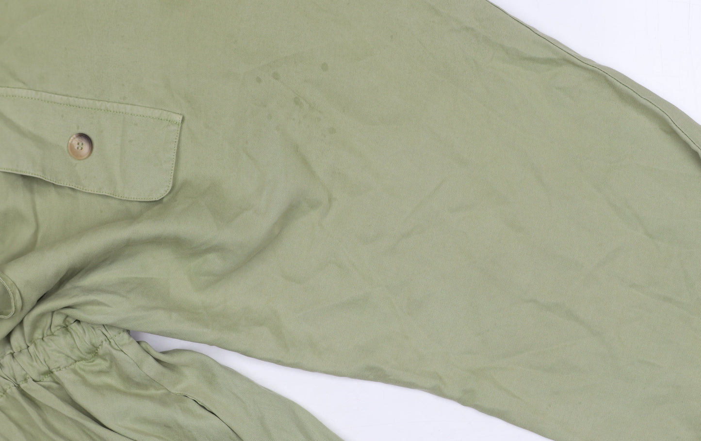 ZARA Green Shirt Dress, S, Women's Long Sleeve Collared