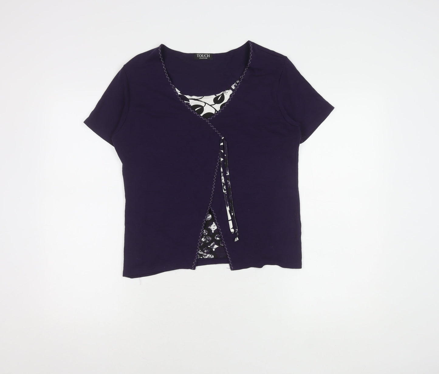 Touch Collection Women's Purple Wrap T-Shirt - Size 14