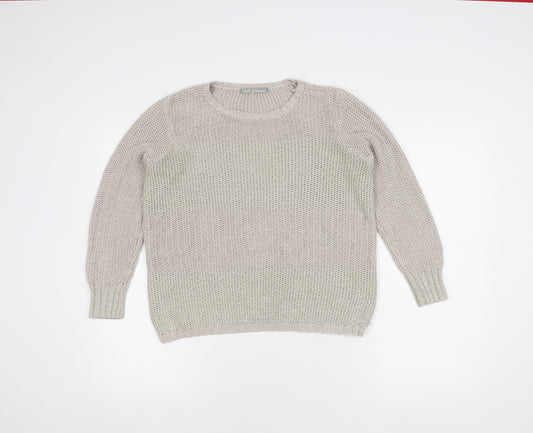 Marks and Spencer Women's Beige Knit Pullover Jumper UK 14