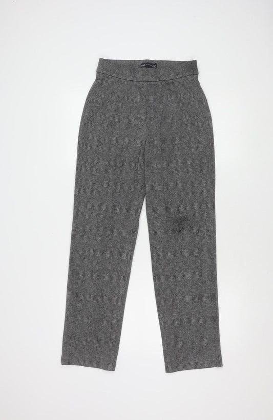 Marks and Spencer Women's Grey Check Trousers Size 10