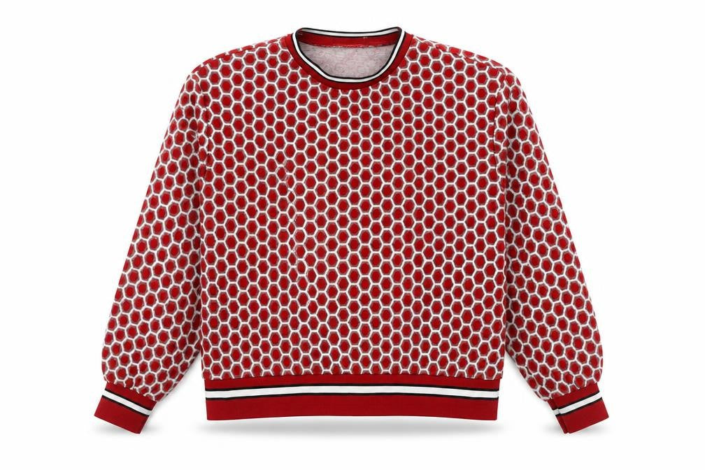 H&M Women's Red Geometric Pullover Jumper, Size S