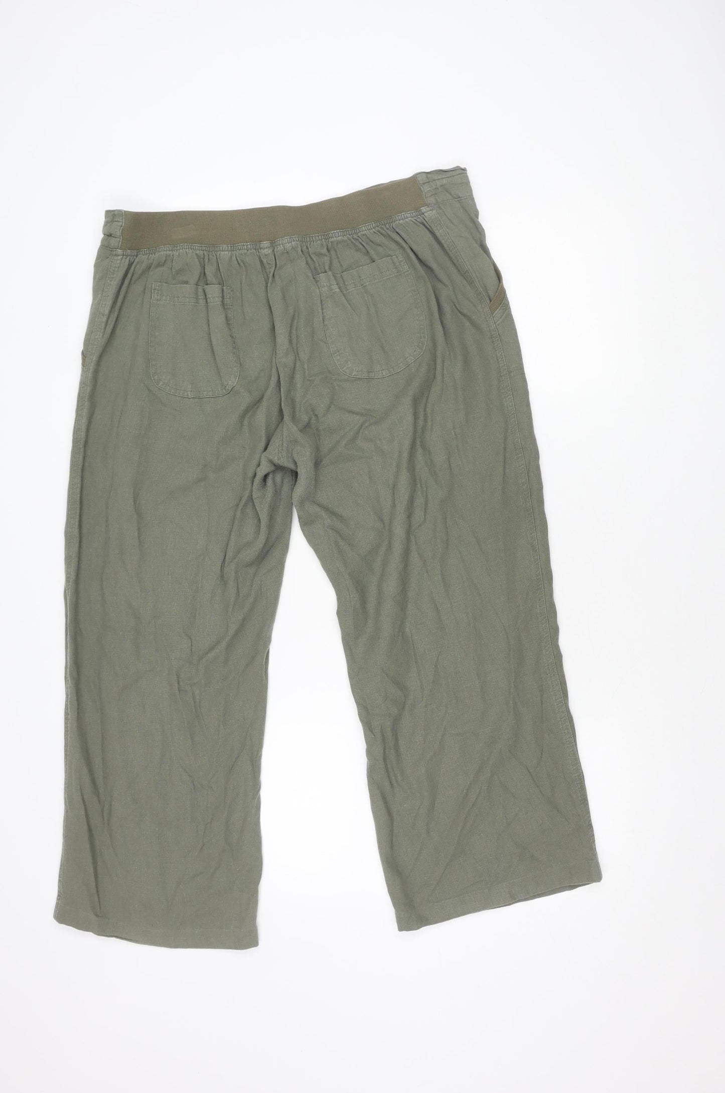 TRU Women's Green Wide-Leg Trousers, Size 16