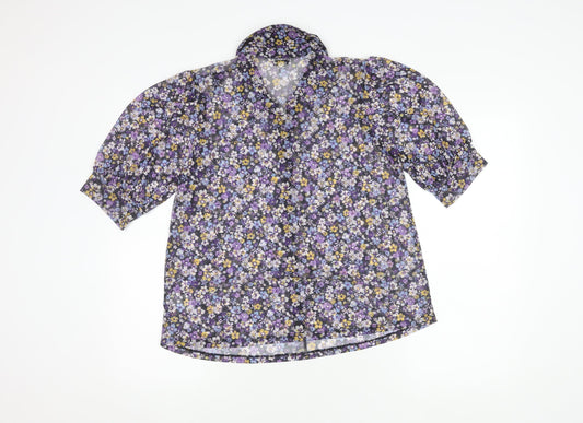 Next Women's Floral Blouse, Size 14, V-Neck, Multicoloured