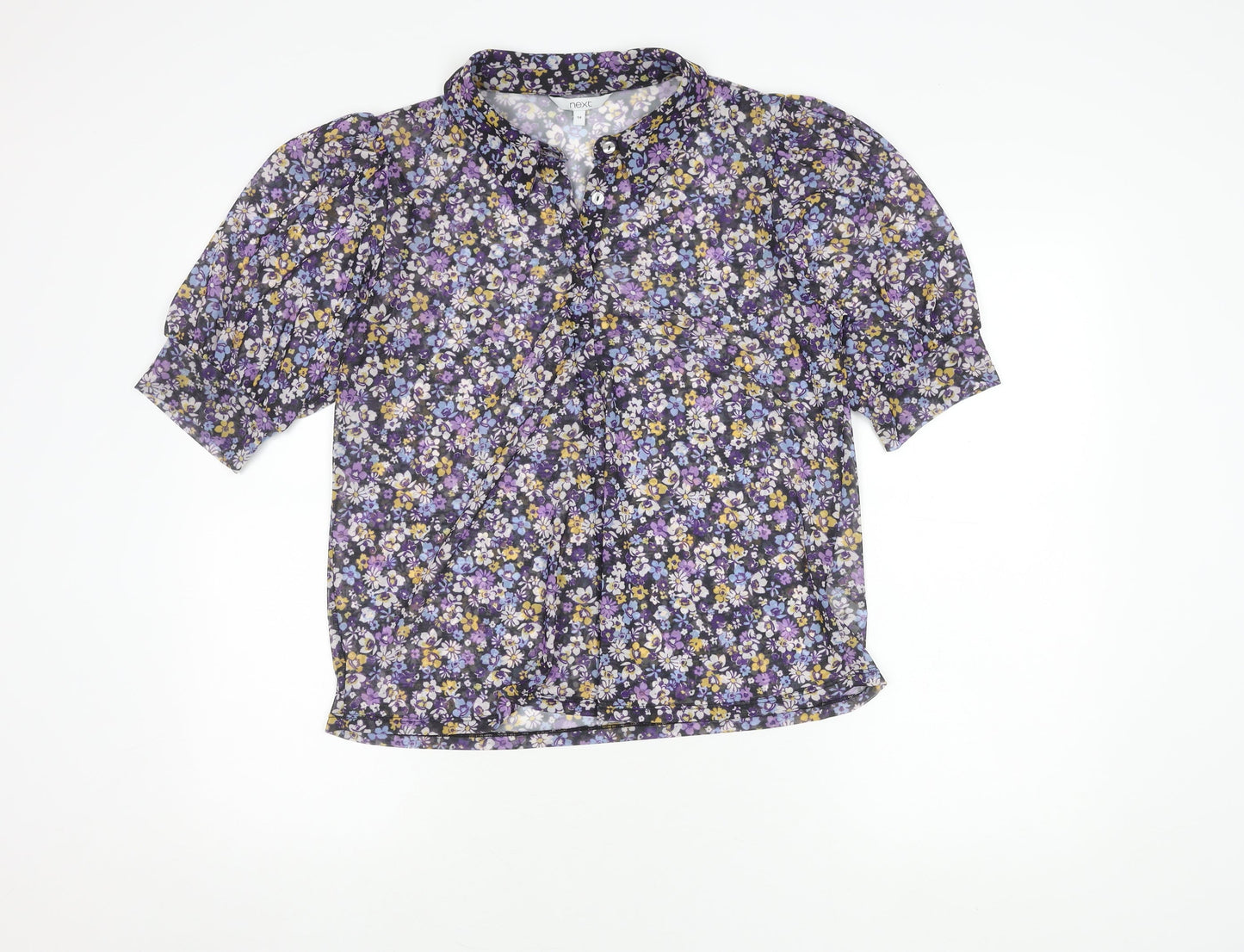 Next Women's Floral Blouse, Size 14, V-Neck, Multicoloured