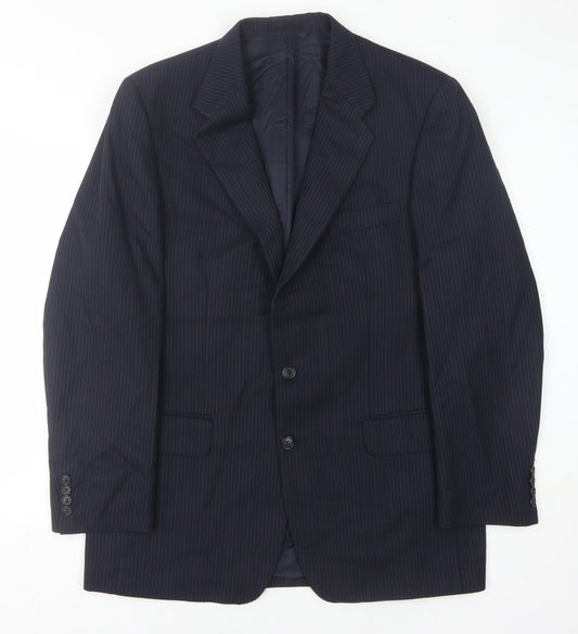 Magee Men's Blue Striped Blazer, Size 42 Long