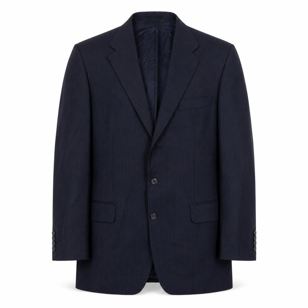 Magee Men's Blue Striped Blazer, Size 42 Long