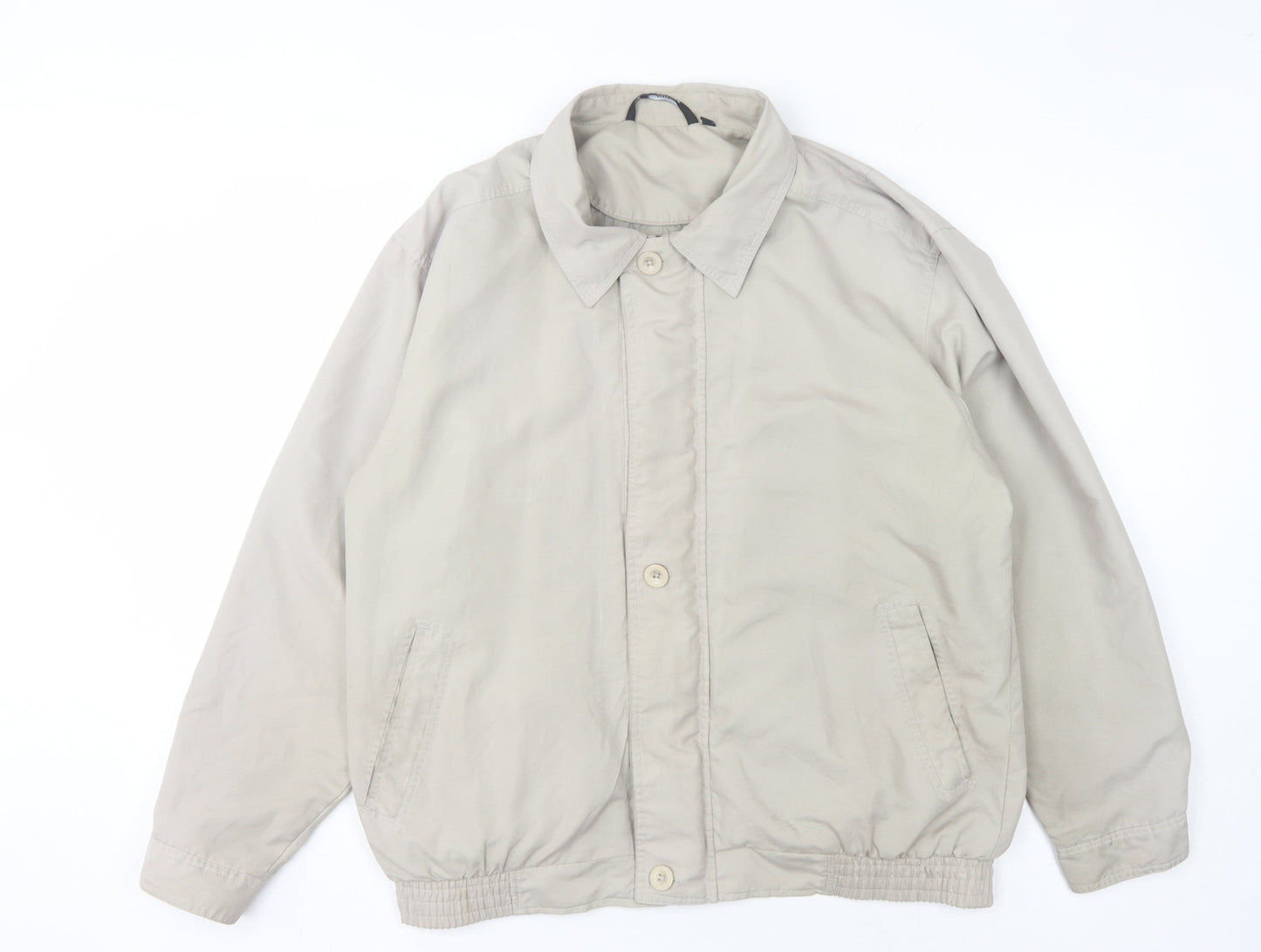 Vintage Men's Beige Basic Jacket Size L - Casual Style