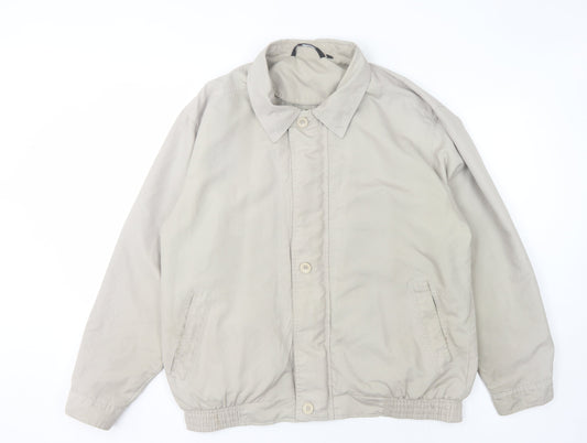 Vintage Men's Beige Basic Jacket Size L - Casual Style