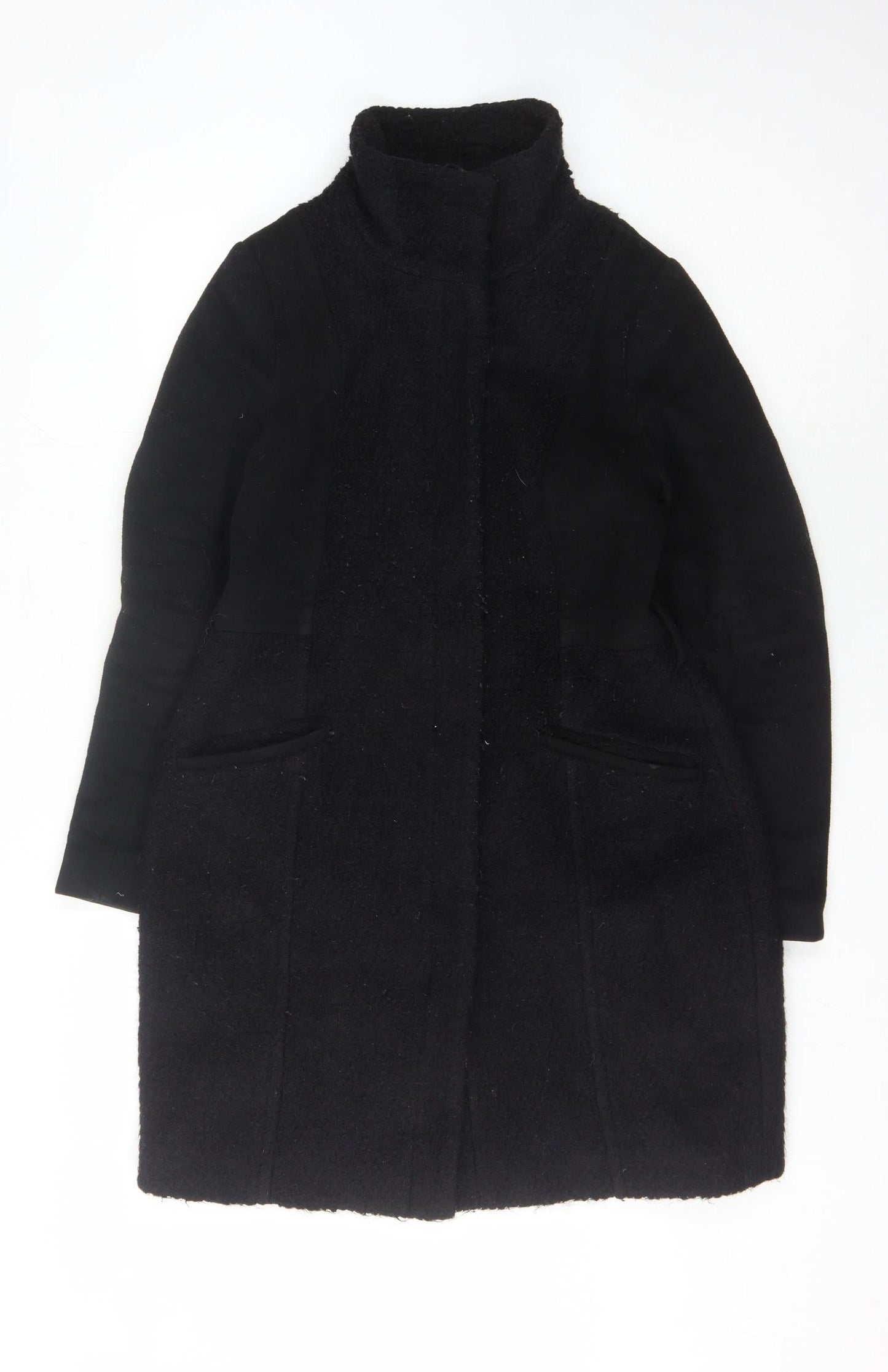 H&M Women's Black Long Overcoat Size 10