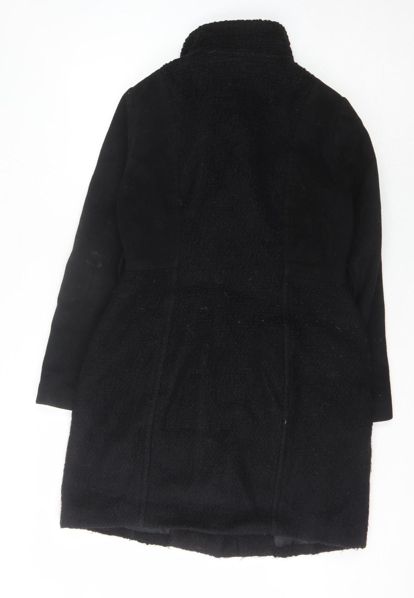 H&M Women's Black Long Overcoat Size 10