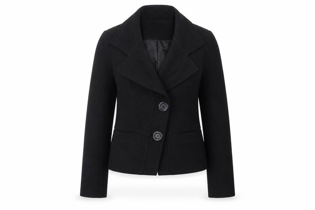 CMD Women's Black Cropped Blazer Size 12 Two-Button