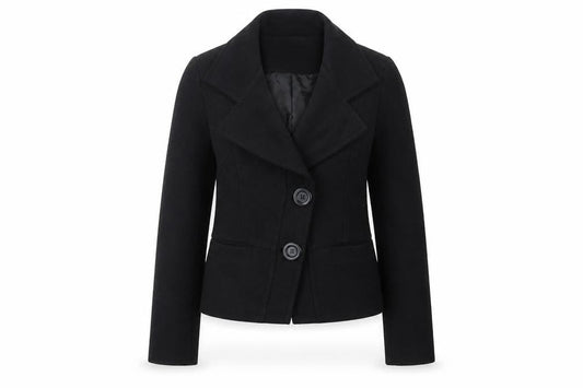 CMD Women's Black Cropped Blazer Size 12 Two-Button