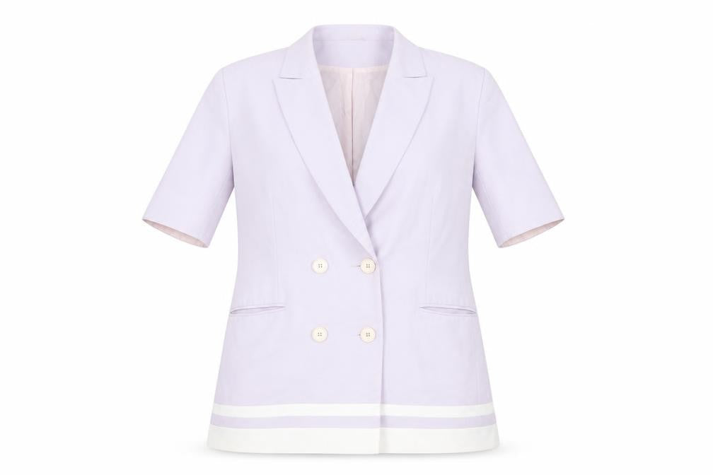 Gina Women's Purple Blazer S, Mid-Length Double-Breasted