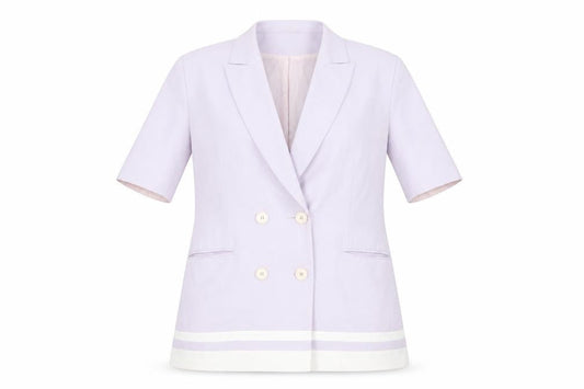 Gina Women's Purple Blazer S, Mid-Length Double-Breasted