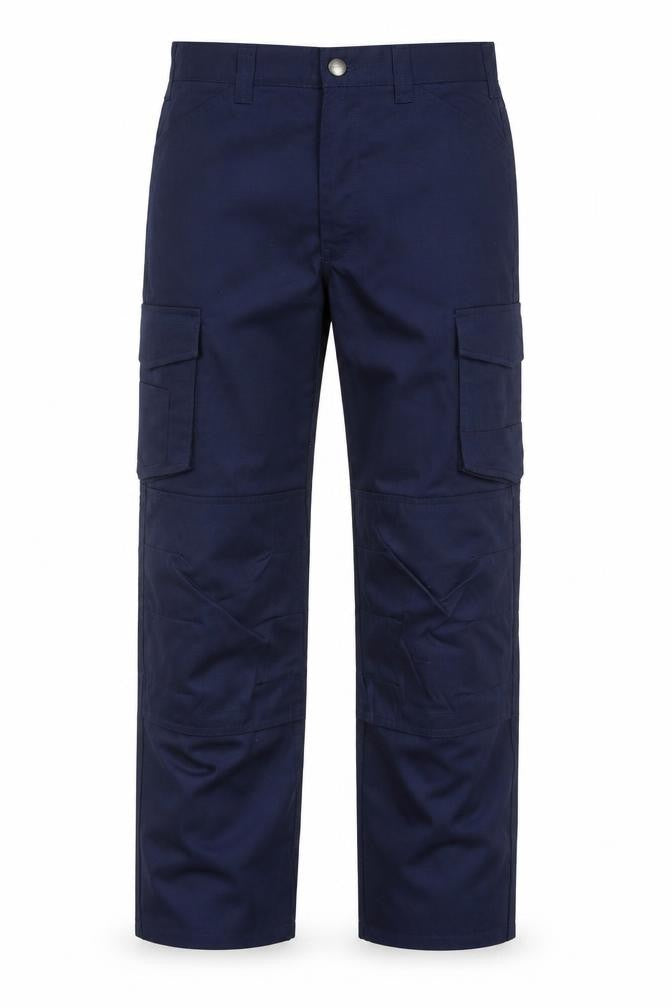 Trojan Men's Blue Cargo Trousers, 32 in Waist