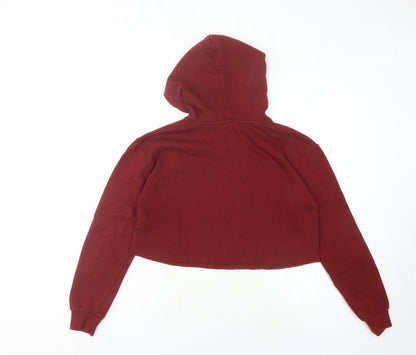 Back view of 915 Generation girls’ red pullover hoodie, size 12-13, fleece
