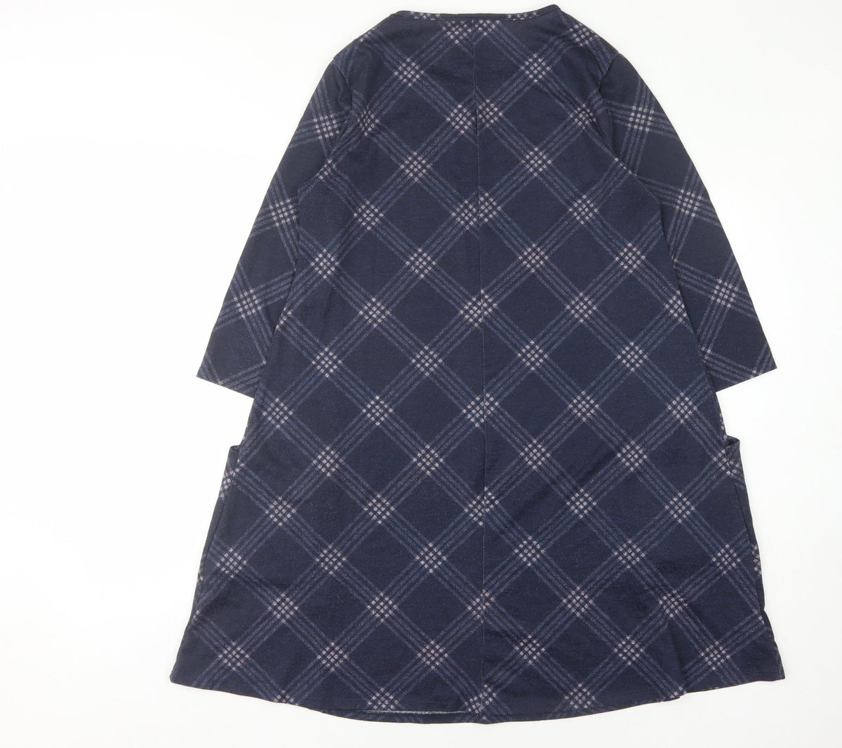 Roman Blue Check Jersey Dress Women Size 10