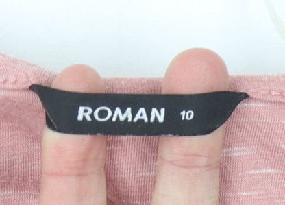 Close-up detail of Roman Women's Pink Dress, size 10, with Pockets