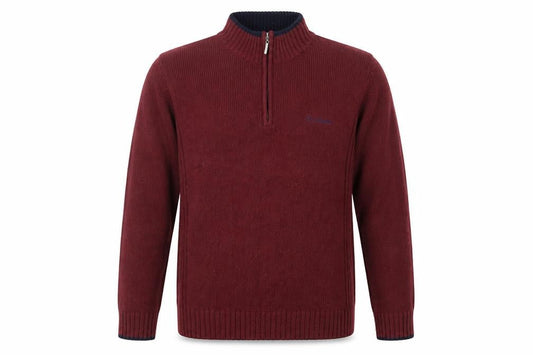 Pierre Cardin Men's Red Full Zip Jumper - L