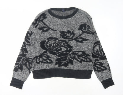 Gap Women's Black Floral Pullover Jumper, M