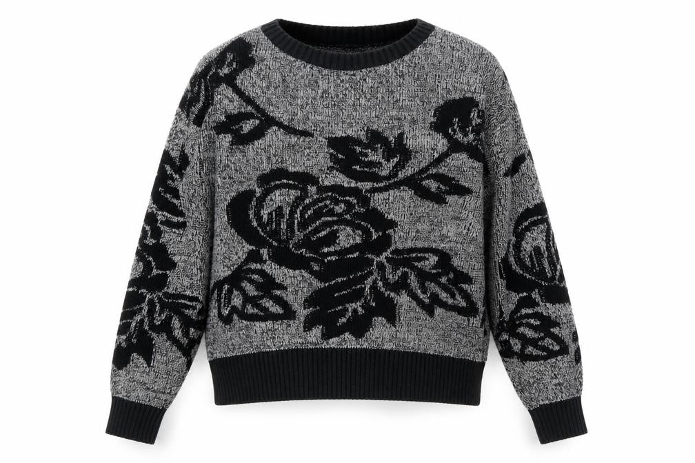 GAP Women's Black Floral Pullover Jumper, M