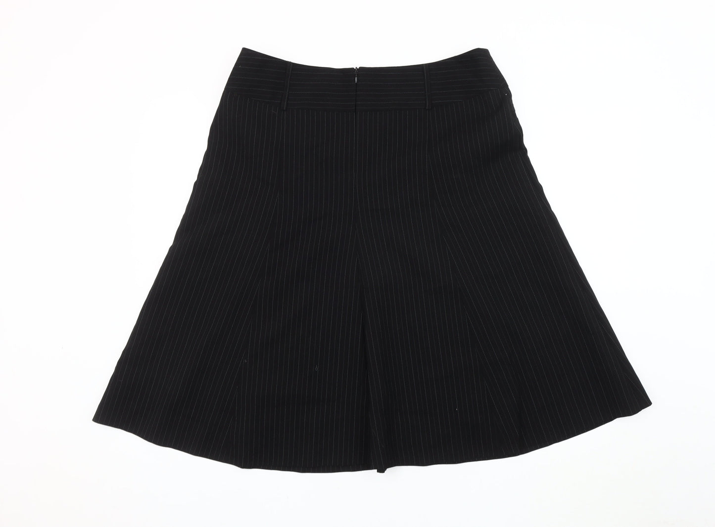 Lime Women's Black A-Line Striped Skirt Size 16