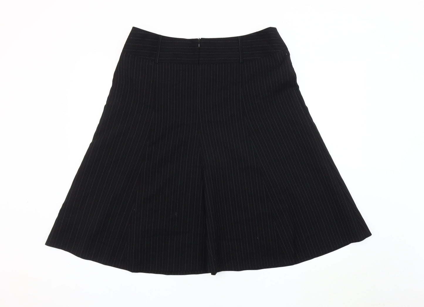 Lime Women's Black A-Line Striped Skirt Size 16