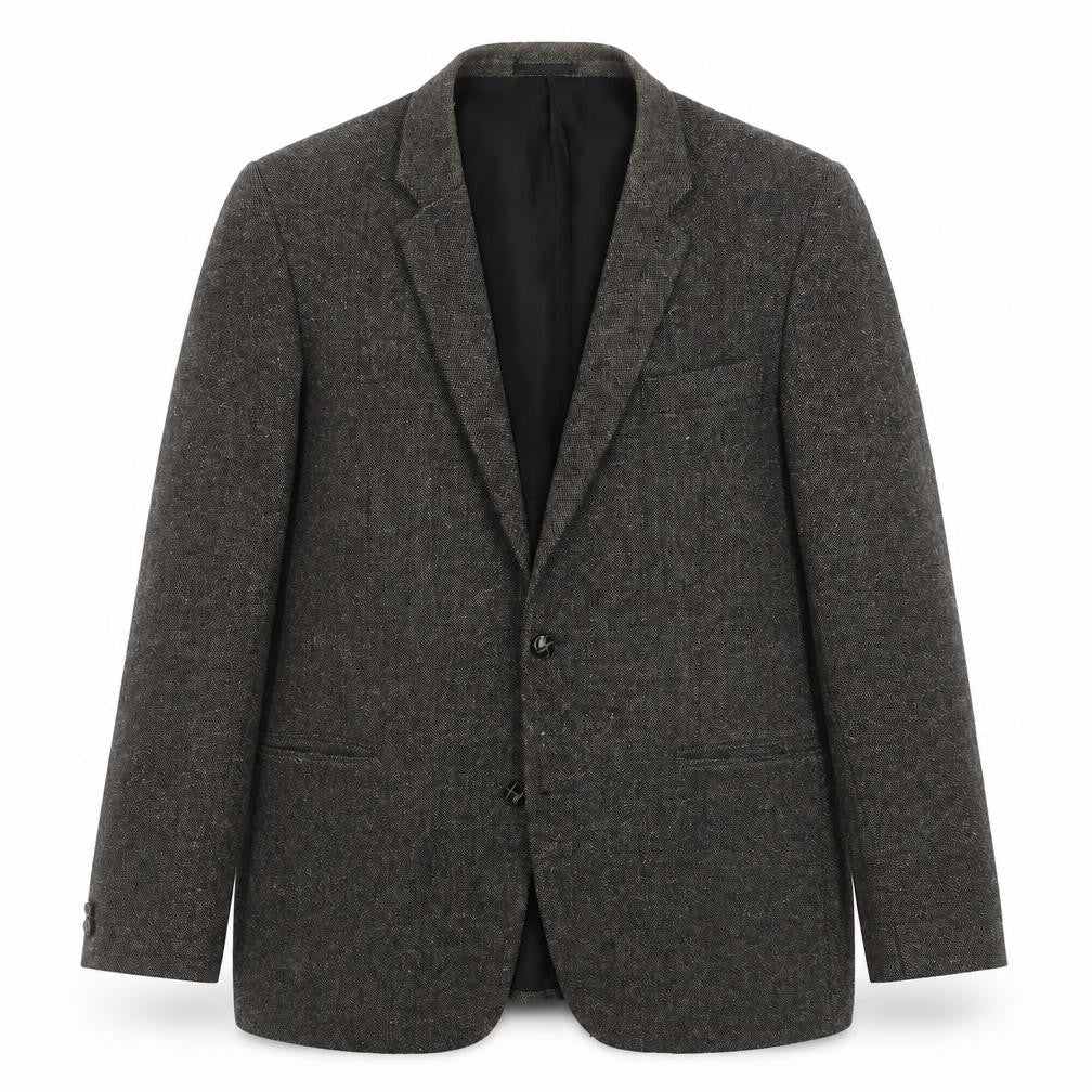Hampton Men's XL Grey Herringbone Wool Blazer Jacket