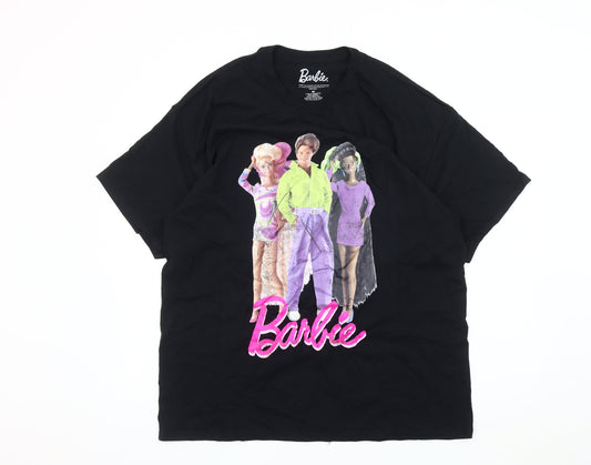 Barbie Black Unisex Medium T-Shirt, Short Sleeve, Graphic