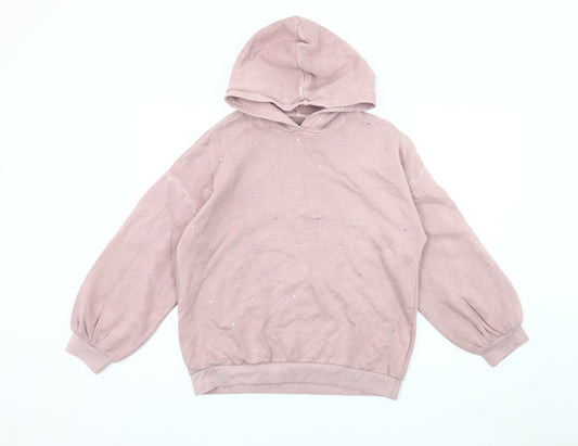 Marks and Spencer Girls Pink Hoodie 12-13 Years Stylish Pullover
