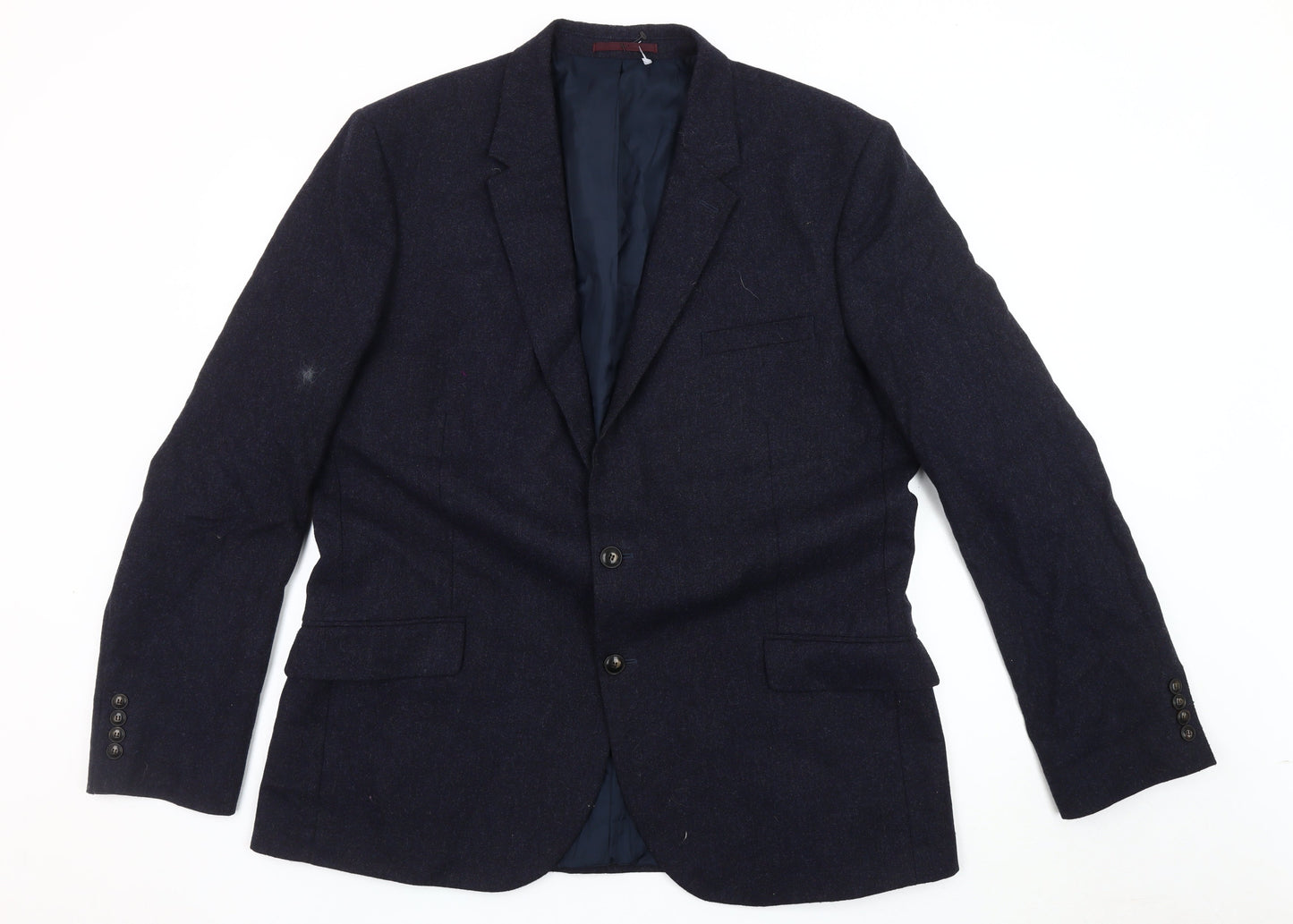 Marks and Spencer Men's Blue Wool Blend Blazer 46 Long