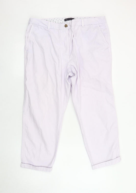 Marks and Spencer Women's Ivory Chino Trousers Size 16