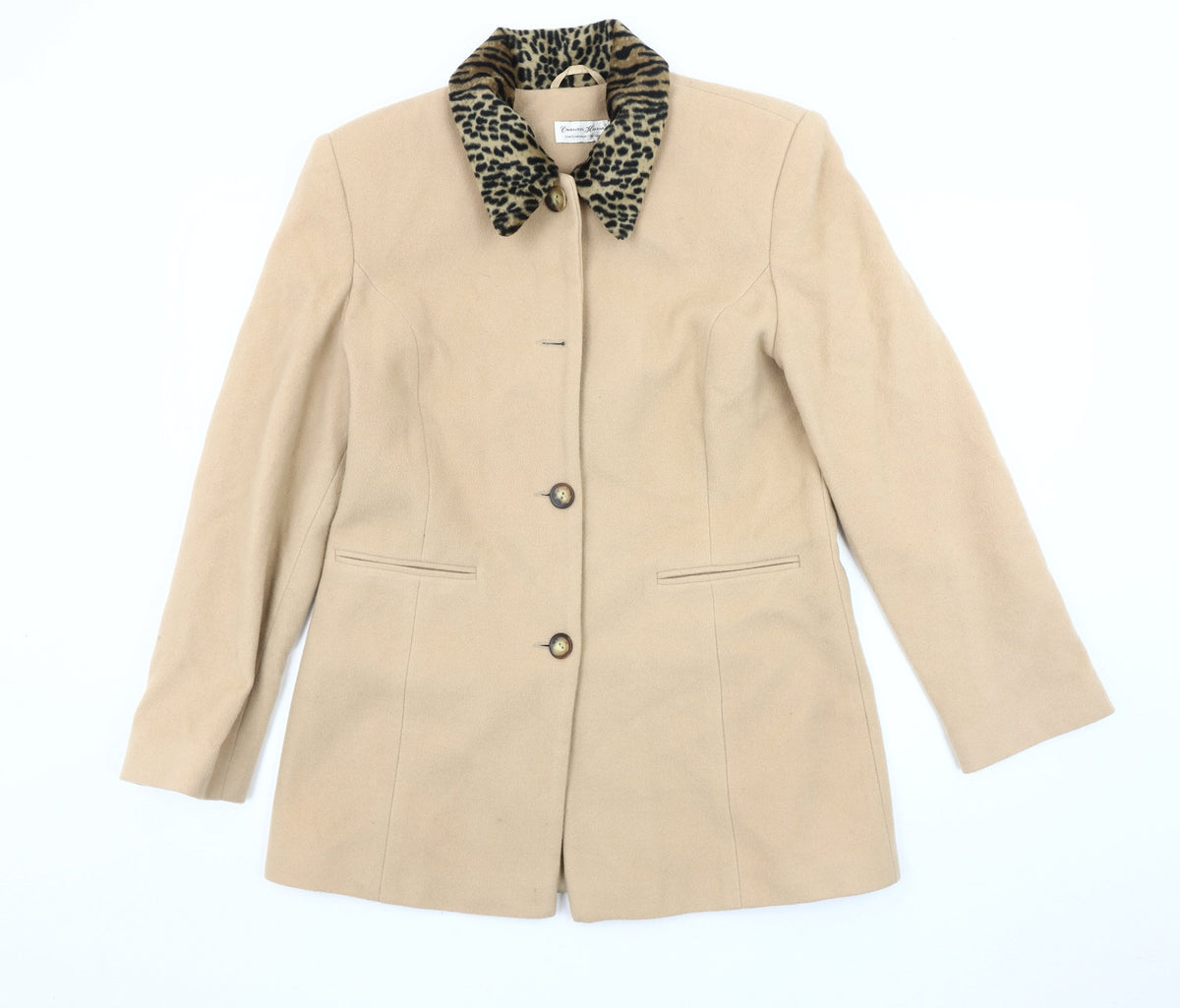Charlotte Halton Women's Beige Wool Coat - Size 12