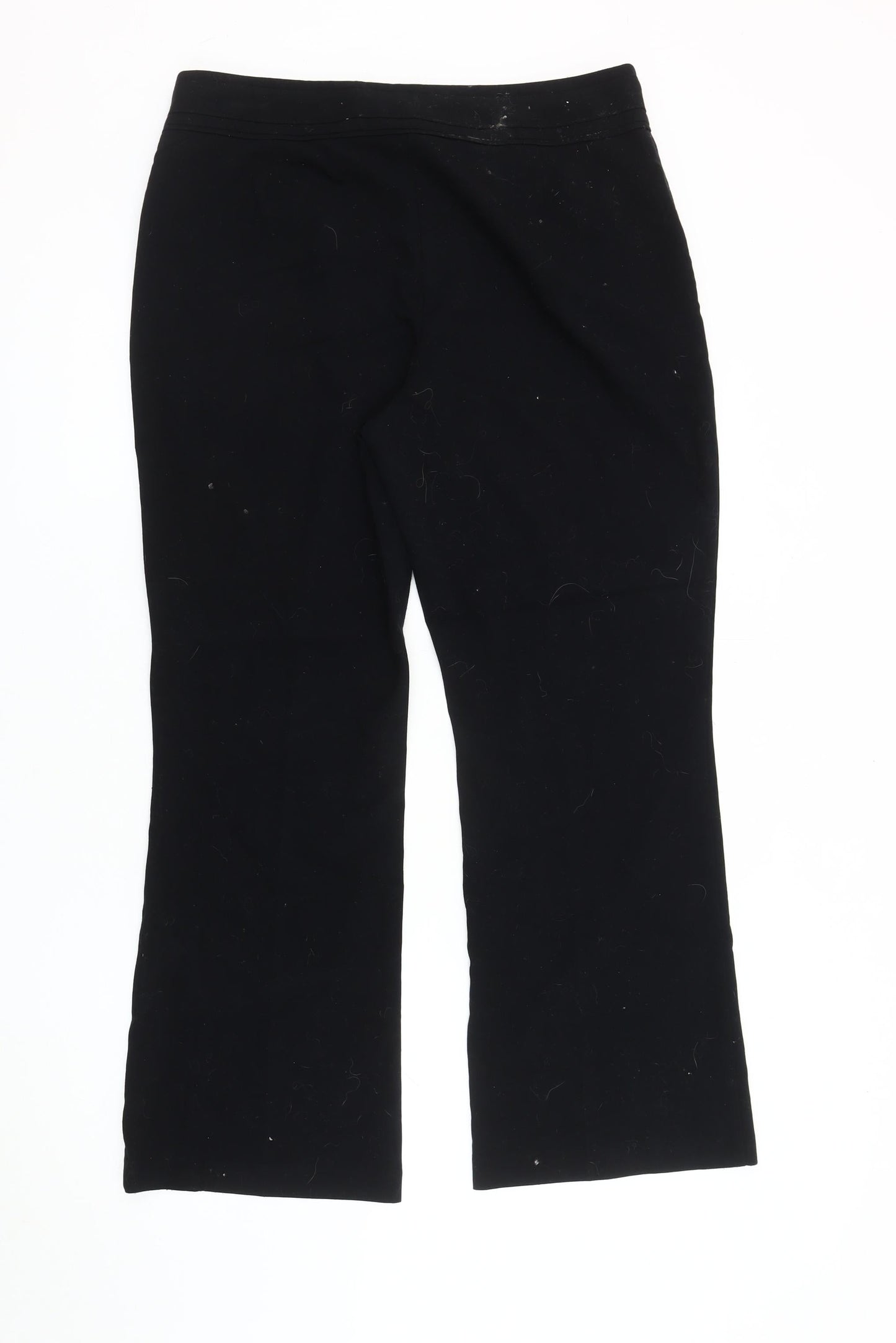 Marks and Spencer Women's Black Belted Trousers, M, Straight